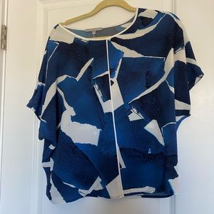 Oliver Bonas London blue print blouse